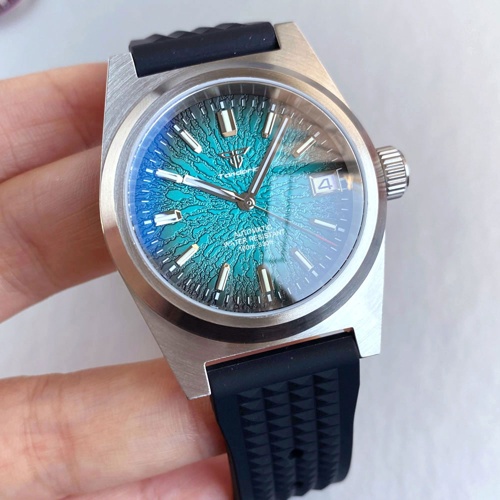 New 38mm Mechanical Watch Men  - đánh giá và giá Rubber Strap Diver