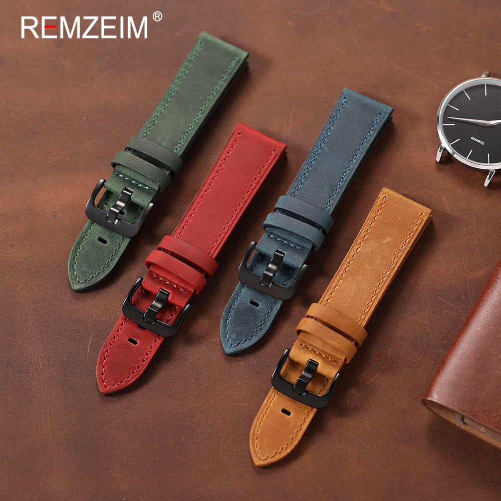 Classic Men's Crazy Horse Leat - đánh giá và giá Suede Strap Watch