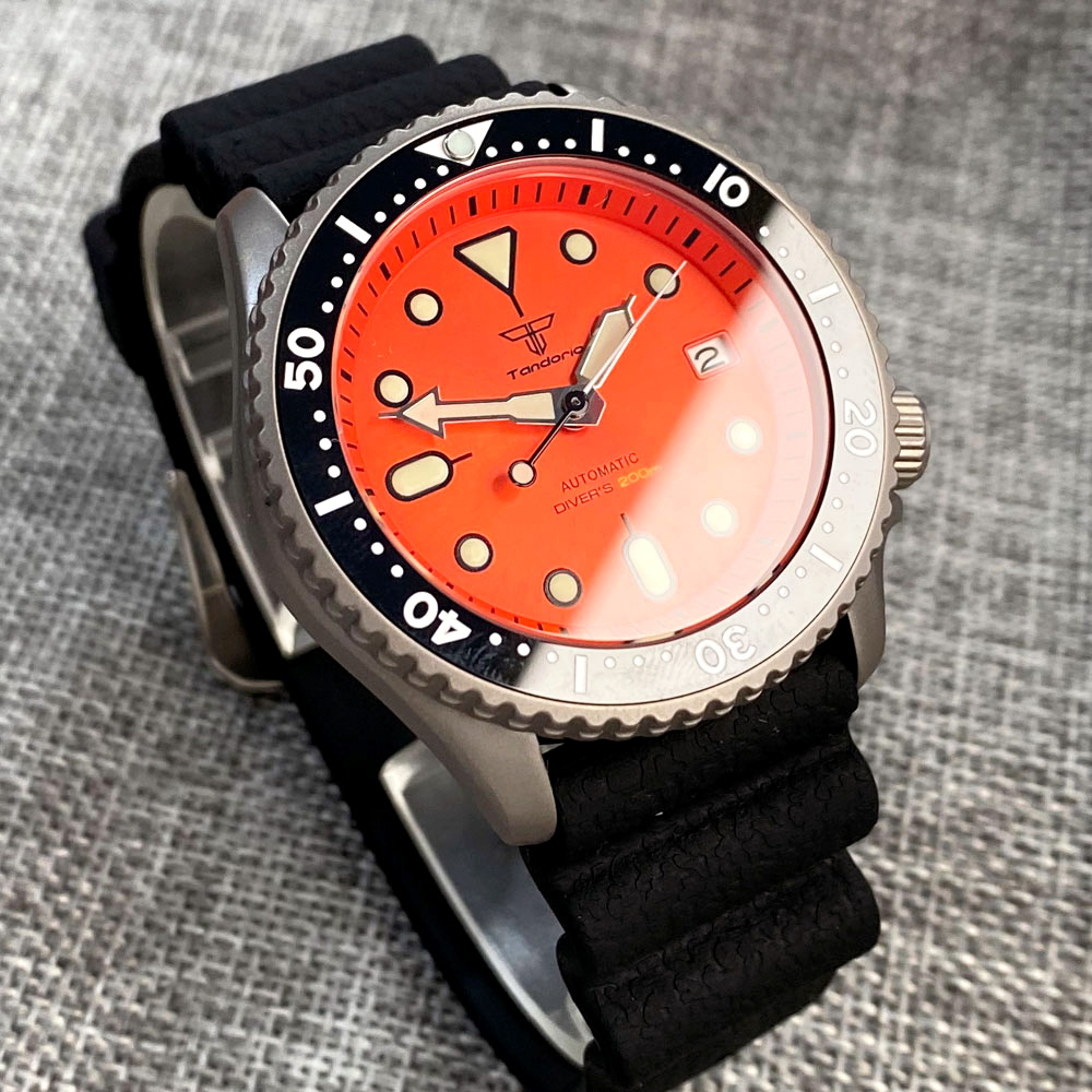 Tandorio 41mm Titanium NH35 Me - đánh giá và giá Rubber Strap Diver