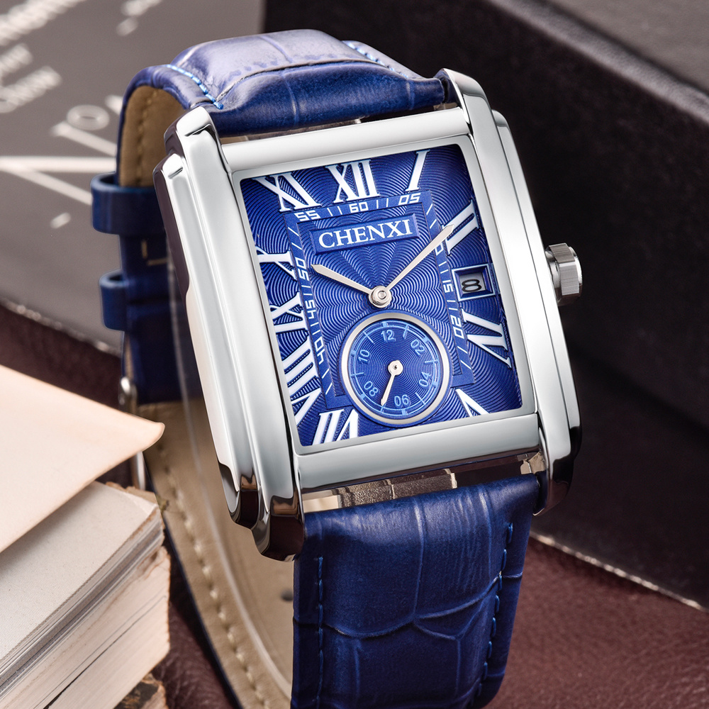 CHENXI 8216 Fashion Classic Sq - đánh giá và giá Leather Watch Band Men