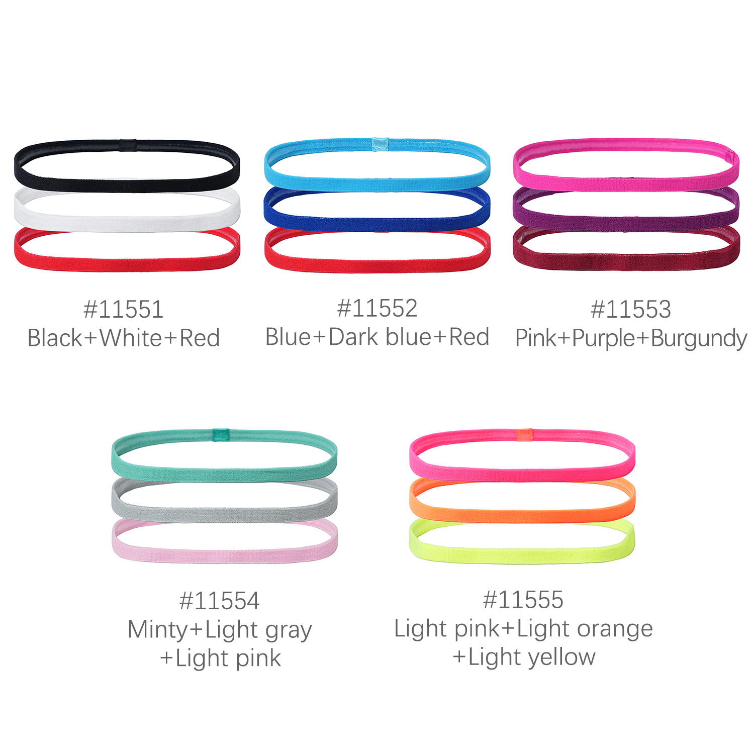 3Pcs Non-Slip Sports Hairband  - đánh giá và giá Silicone Band Women