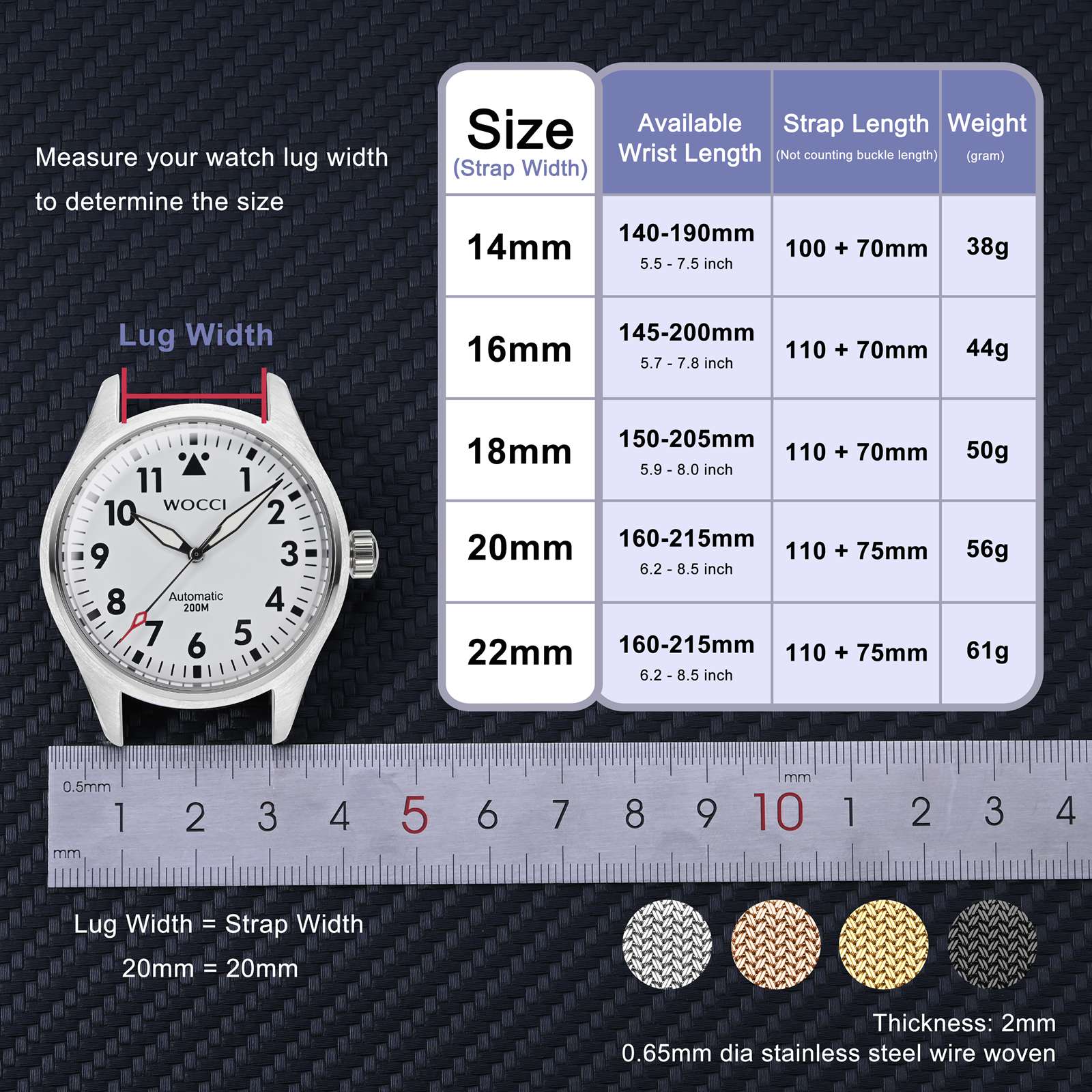 WOCCI Elite Metal Watch Band,  - đánh giá và giá Nato Strap Nylon