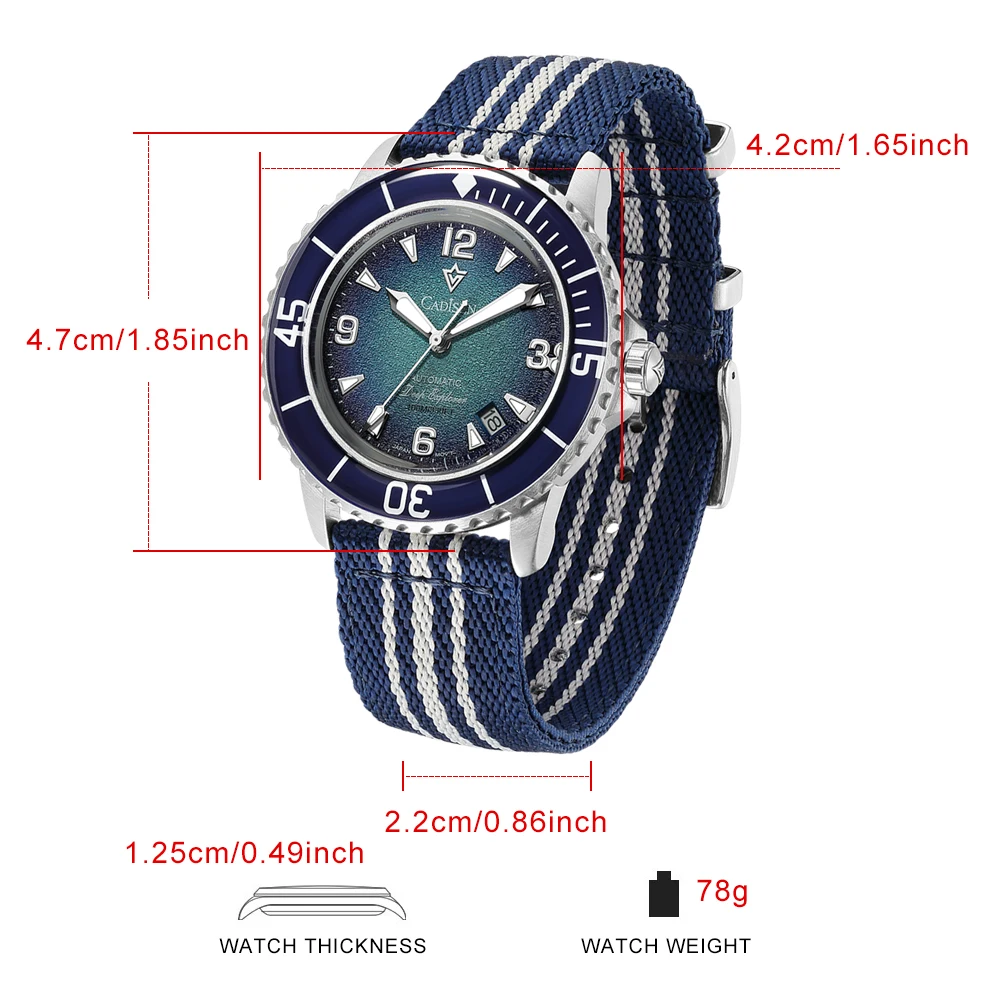 CADISEN Deep Explorer MIYOTA 8 - đánh giá và giá Canvas Strap Watch